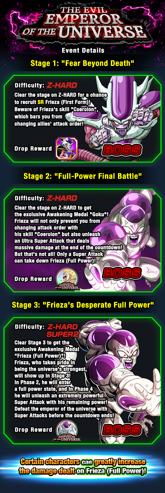 The Evil Emperor of the Universe News DBZ Space Dokkan