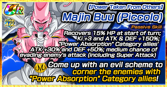 Dragon Ball Z Dokkan Battle - 【NEWS】New Stage of The Terrifying  Transforming Majin!  -------------------------------------------------------------------------------------------------------------------------------  The threatening absorption form that