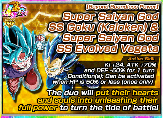 Beyond Boundless Power Super Saiyan God SS Goku (Kaioken) & Super Saiyan God  SS Evolved Vegeta