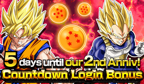 2nd Anniv. Countdown Login Bonus! | News | DBZ Space! Dokkan Battle Global