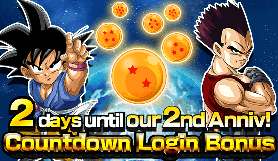 2nd Anniv. Countdown Login Bonus! | News | DBZ Space! Dokkan Battle Global